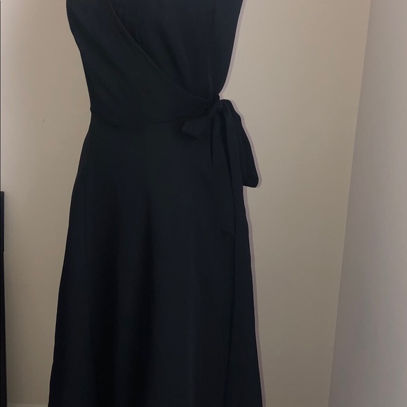 Anette black wrap A line dress - Picture 3 of 10